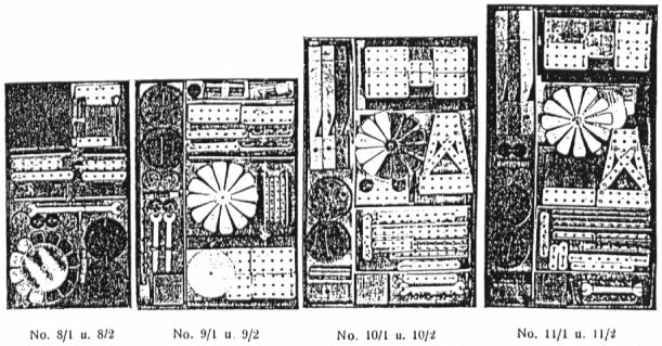 Ksten 8 bis 11 von Walther's Ingenieur Bauspiel im Jahr 1914.