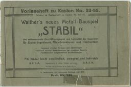 Deckblatt des Vorlagenheftes 53-55 von 1918