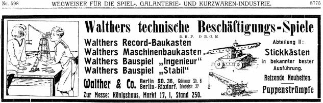 Walther-Reklame von 1912