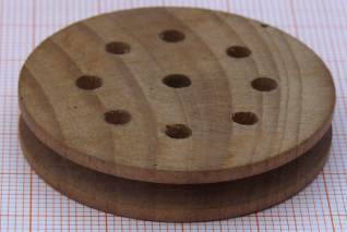 Lochscheibe aus Holz, 45mm Durchmesser